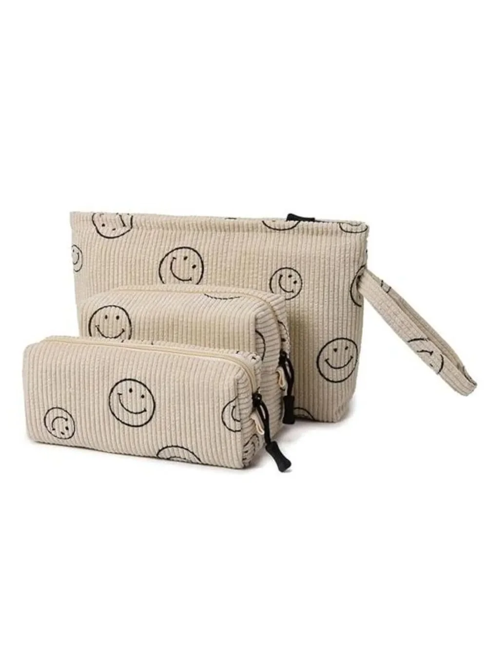 Corduroy makeup bag set cosmetic pouch toiletry organizer travel bag for women